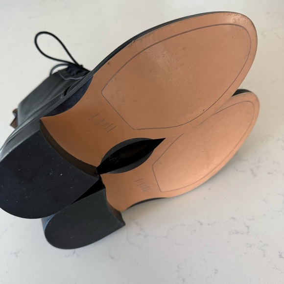 J.Jill Low heeled leather lace-up Boots in black Size: 6 - Picture 3 of 8